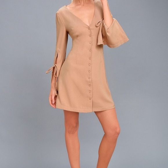 Fifth Label Jeanne Beige Long Sleeve Dress - Picture 6 of 6